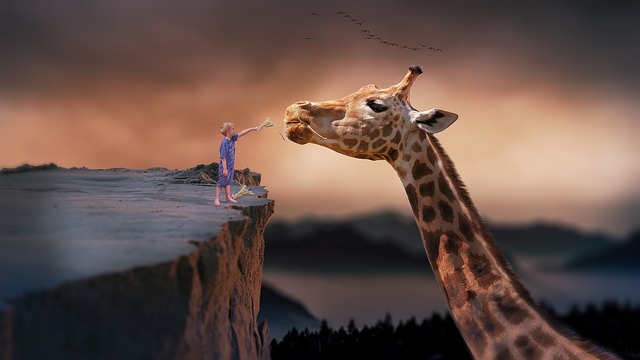 Giraffe mit Jungen - Bestatter